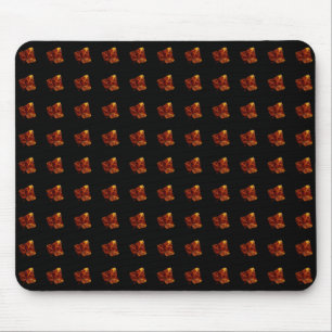 Autumn Leaf Pattern - Elegant Black Background Mouse Pad