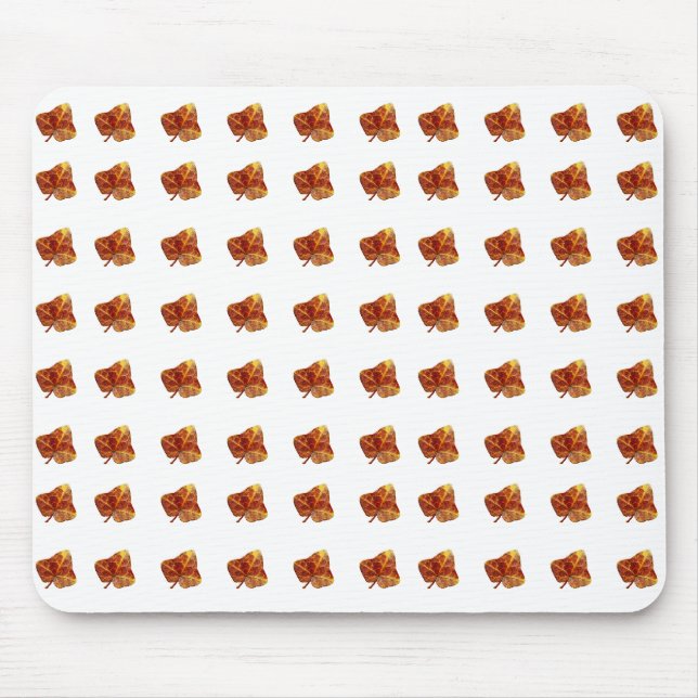 Autumn Leaf Pattern - Elegant White Background Mouse Pad (Front)