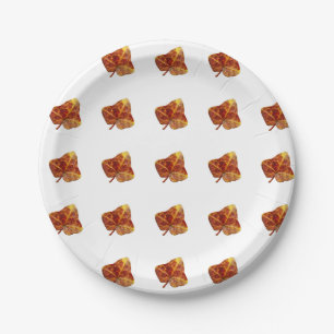 Autumn Leaf Pattern – Fall Party Tableware White Paper Plate