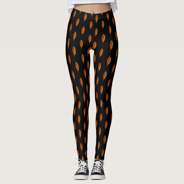 Autumn Leaf Pattern Leggings (Front)