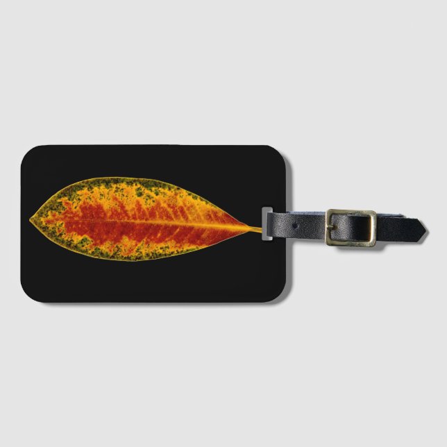 Autumn Leaf Pattern Luggage Tag (Front Horizontal)