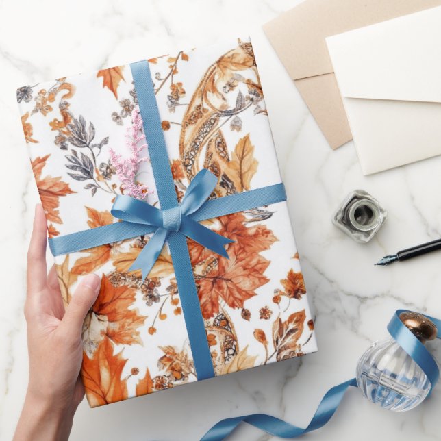 Autumn Leaf Pattern Wrapping Paper (Gifting)