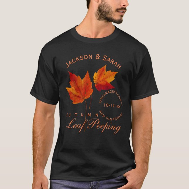 Autumn Leaf Peeping Personalised T-Shirt (Front)