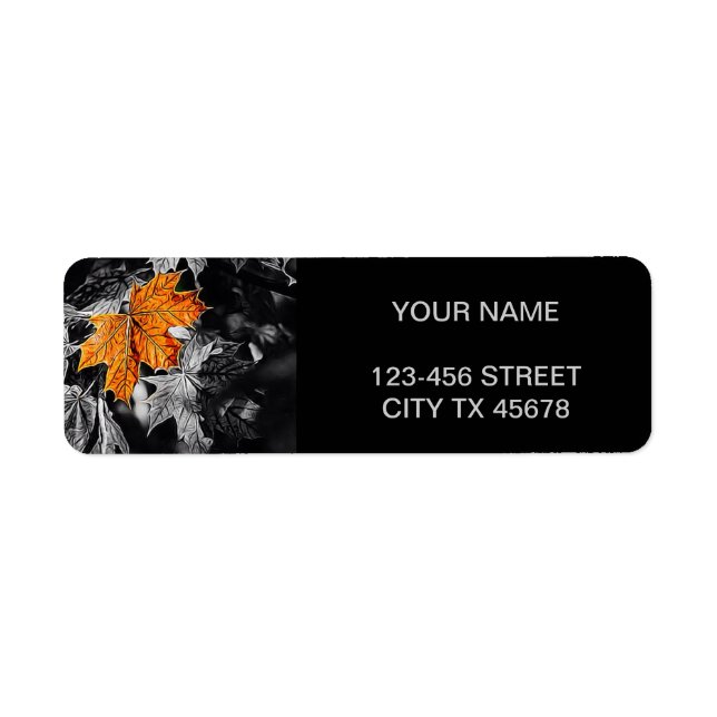 Autumn Leaf Return Address Label (Front)