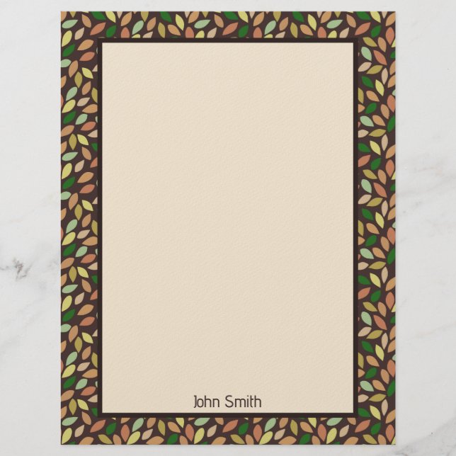 Autumn Leaf Shapes Stationery Paper Custom Letterhead (Front)