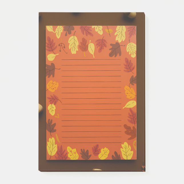 Autumn Leaf Stationery for Seasonal Post-it Notes (Front)