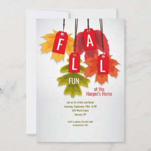 Autumn Leaf Tags Invitation