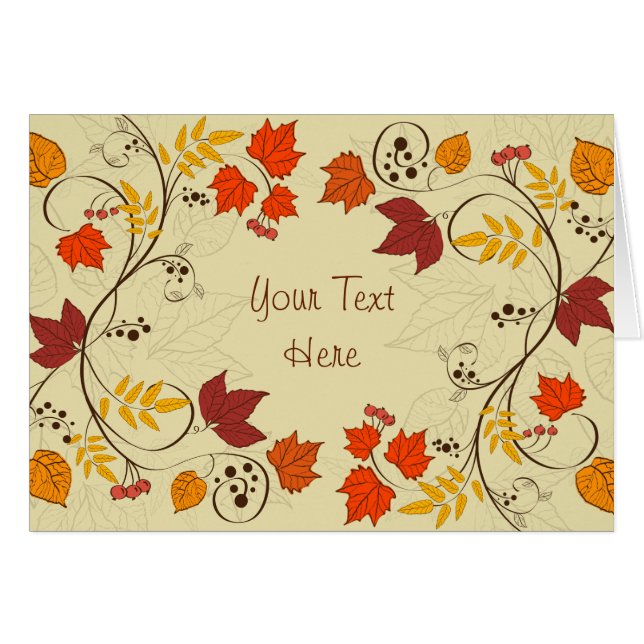 Autumn Leaf Vines with Customisable Text (Front Horizontal)