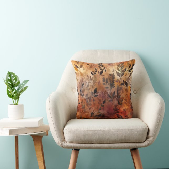 Autumn Leaf Warm Colours Cushion (Chair)