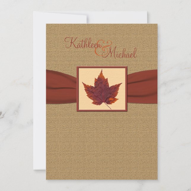 Autumn Leaf Wedding Invitation (Front)