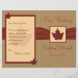 Autumn Leaf Wedding Program