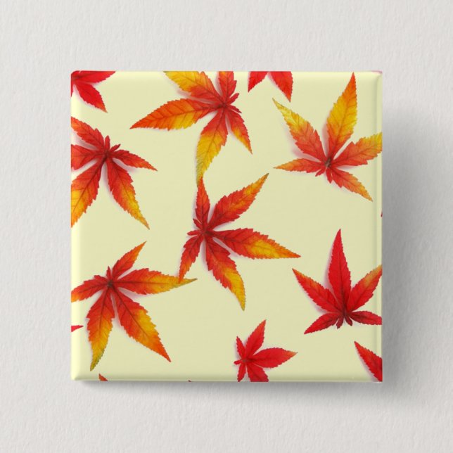 Autumn Leaves 15 Cm Square Badge (Front)