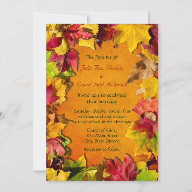Autumn Leaves 1 Invitation (Front)