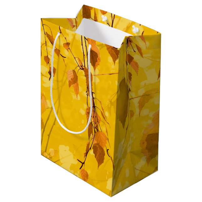Autumn Leaves 3 Medium Gift Bag (Back Angled)