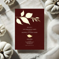 Autumn Leaves 50th Birthday Invitations