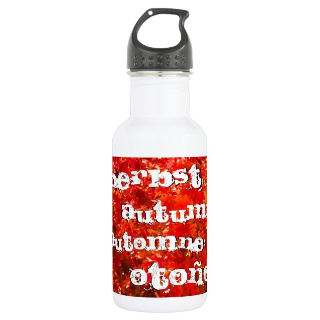 Autumn leaves 532 ml water bottle (Front)