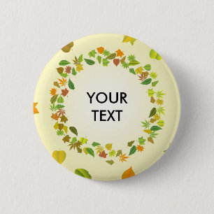 Autumn leaves 6 cm round badge