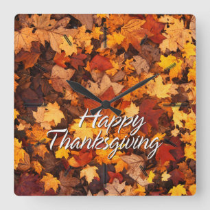 Autumn Leaves 6 Wall Clocks & Numeral Options