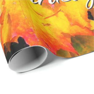 Autumn Leaves 7 Happy Thanksgiving Wrapping Paper
