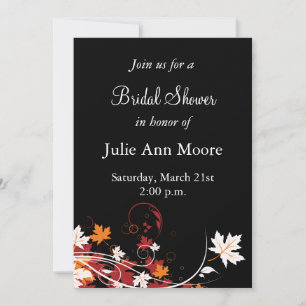 Autumn Leaves Abstract Bridal Shower Invitation