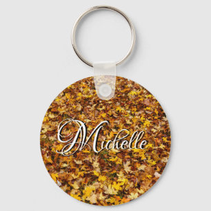 Autumn Leaves Abstract Keychain