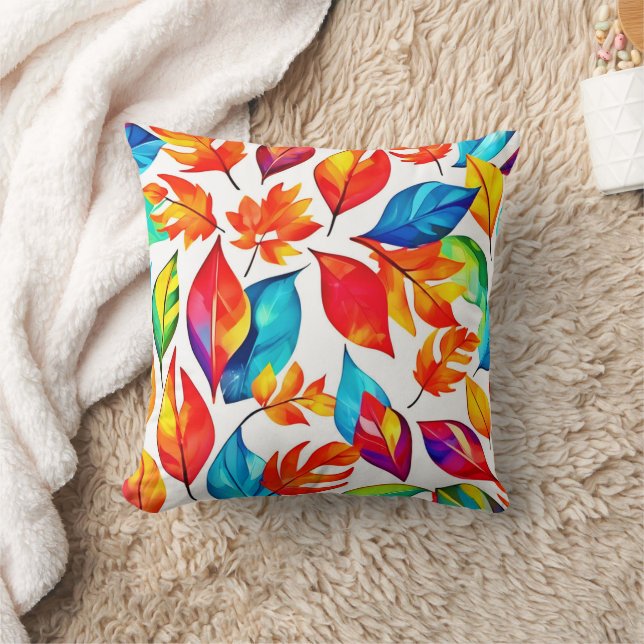 Autumn Leaves Abstract Pattern Cushion (Blanket)
