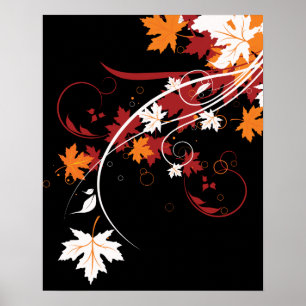 Autumn Leaves Abstract Poster