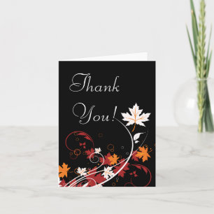 Autumn Leaves Abstract Thank You Card