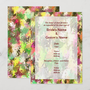 Autumn Leaves Abstract Wedding Invite