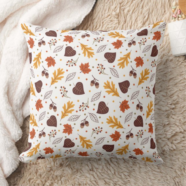 Autumn Leaves & Acorns Cushion (Blanket)