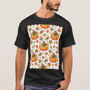 Autumn leaves, acorns: watercolor pattern. T-Shirt