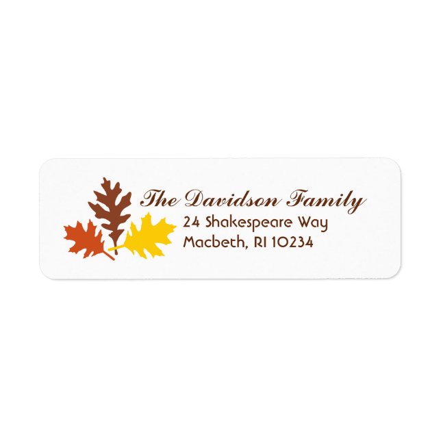 Autumn Leaves Address Label Return Address Label (Front)