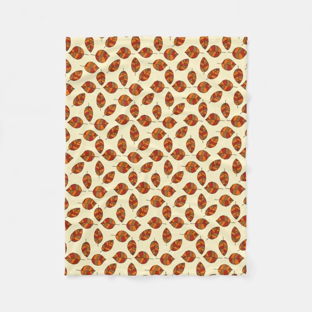 Autumn Leaves adjustable Red Leaf Pattern Fleece Blanket (Front)