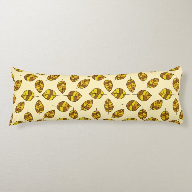 Autumn Leaves adjustable Yellow Leaf Pattern Body Cushion (Front)