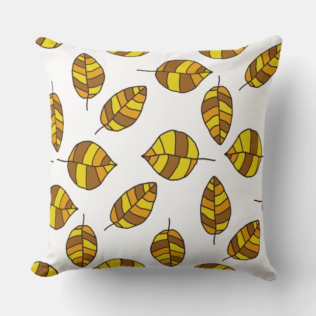 Autumn leaves adjustable yellow leaf pattern cushion (Front)