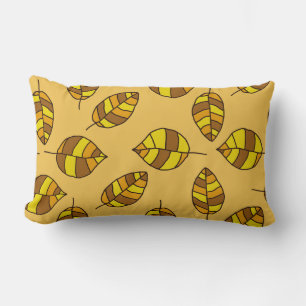Autumn leaves adjustable yellow leaf pattern lumbar cushion
