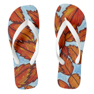 Autumn leaves Adult Flip Flops
