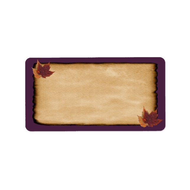 Autumn Leaves, Aged Paper LOOK Blank Address Label (Front)