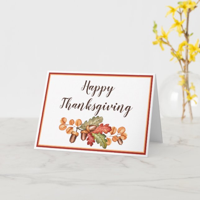 Autumn leaves and acorns custom   card (Yellow Flower)