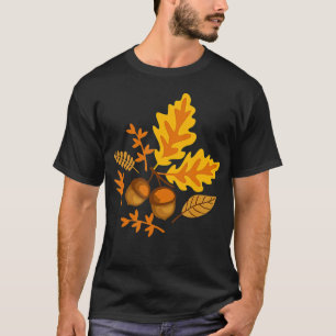 Autumn Leaves and Acorns Fall for Women Thanksgivi T-Shirt