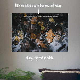 Autumn leaves and acorns in mysterious waters poster