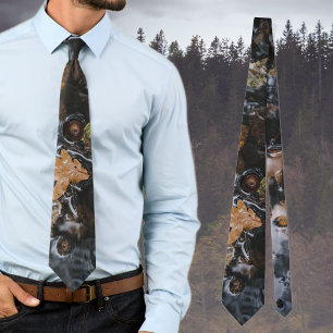 Autumn leaves and acorns in mysterious waters tie