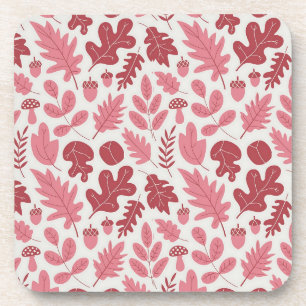 Autumn Leaves and Acorns Pattern Coaster