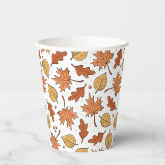 Autumn Leaves and Acorns Pattern Paper Cups