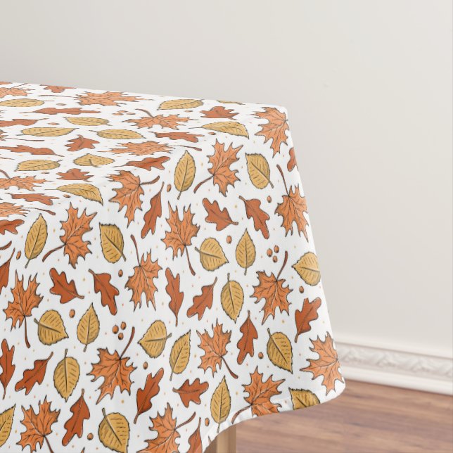Autumn Leaves and Acorns Pattern Tablecloth (In Situ)