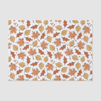 Autumn Leaves and Acorns Pattern Tissue Paper