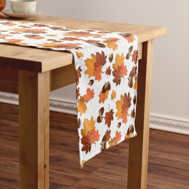 Autumn Leaves and Acorns Short Table Runner (In Situ)
