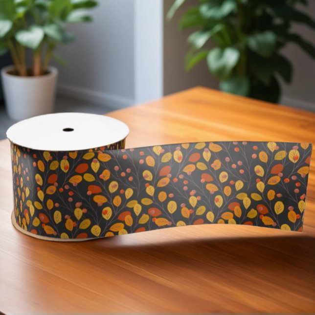 Autumn Leaves and Berries  Satin Ribbon (Creator Uploaded)