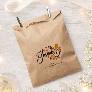 Autumn Leaves And Berries Thanksgiving Favour Bag