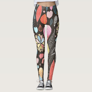 Autumn Leaves and Birds. Leggings